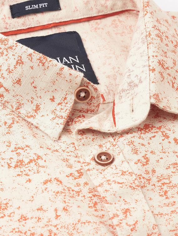 orange printed casual shirt - 17716304 - Standard Image - 4