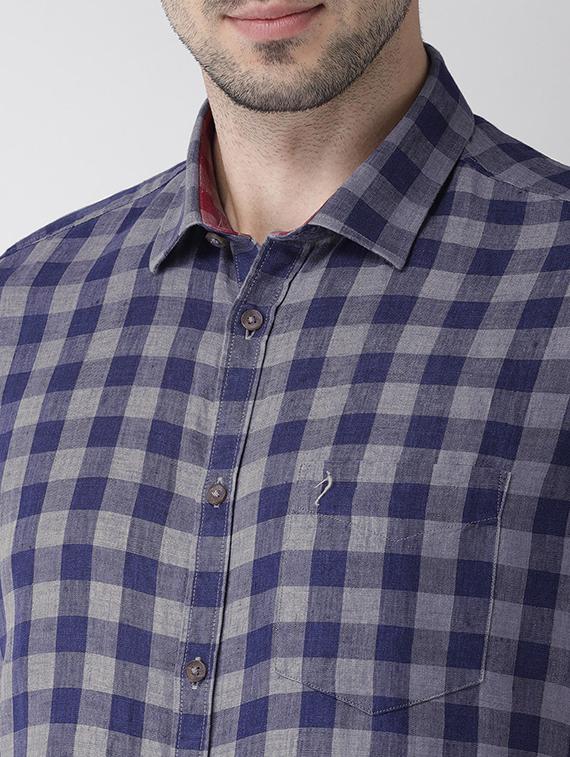 blue checkered casual shirt - 17716307 - Standard Image - 4