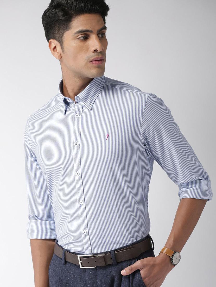 blue striped casual shirt - 17716355 - Standard Image - 1