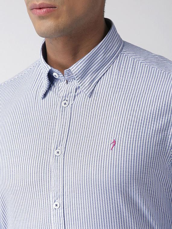 blue striped casual shirt - 17716355 - Standard Image - 4