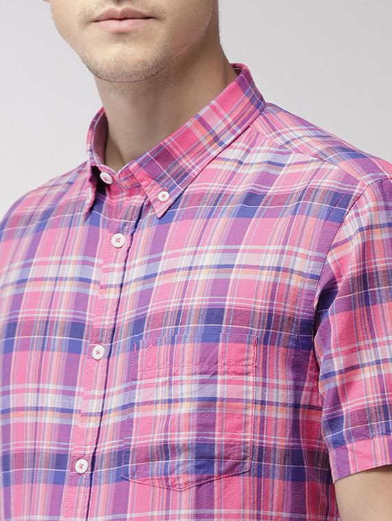pink checkered casual shirt - 17716401 - Standard Image - 4