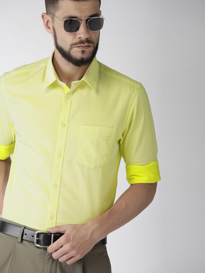 yellow solid casual shirt - 17716432 - Standard Image - 1
