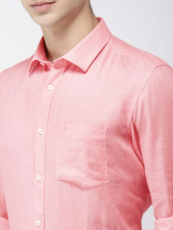 pink solid casual shirt - 17716450 - Standard Image - 4