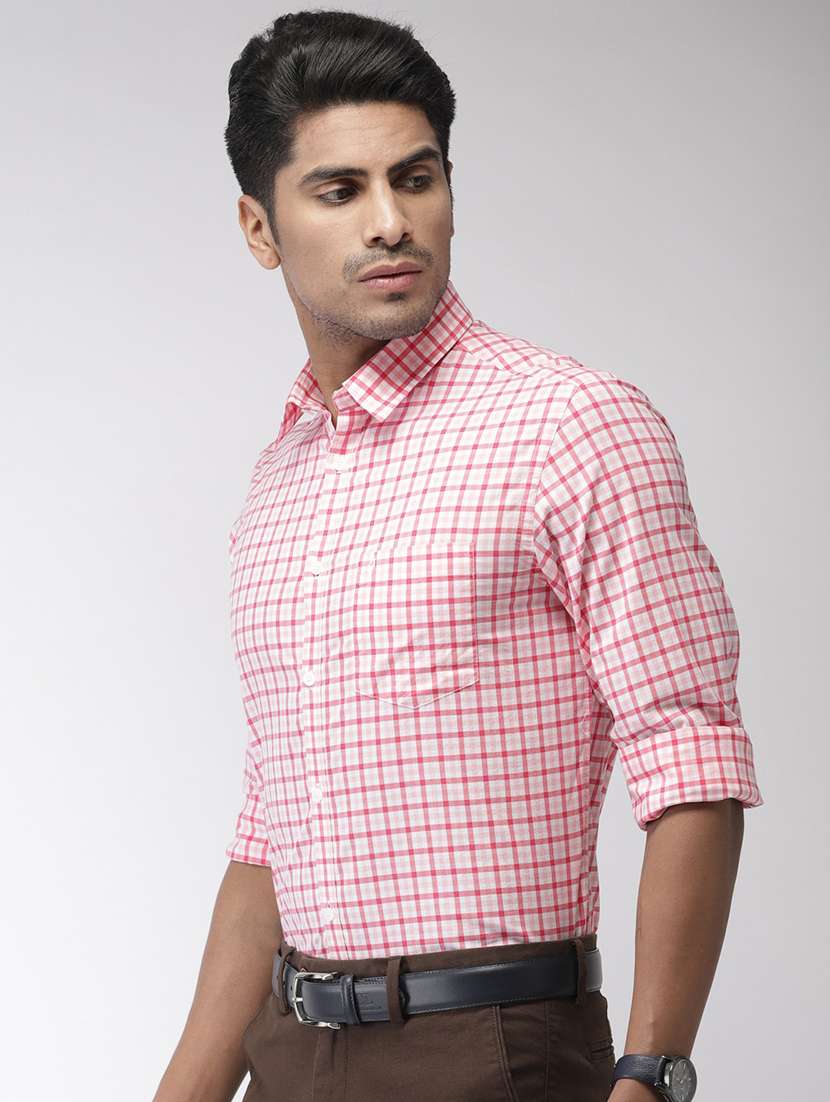 pink checkered casual shirt - 17716492 - Standard Image - 1