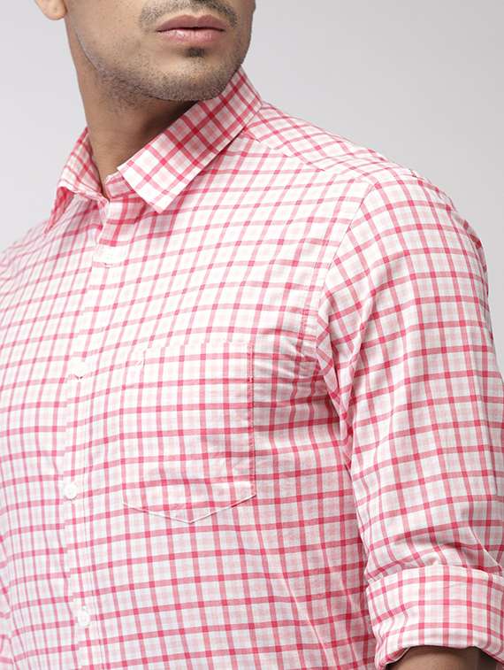 pink checkered casual shirt - 17716492 - Standard Image - 4