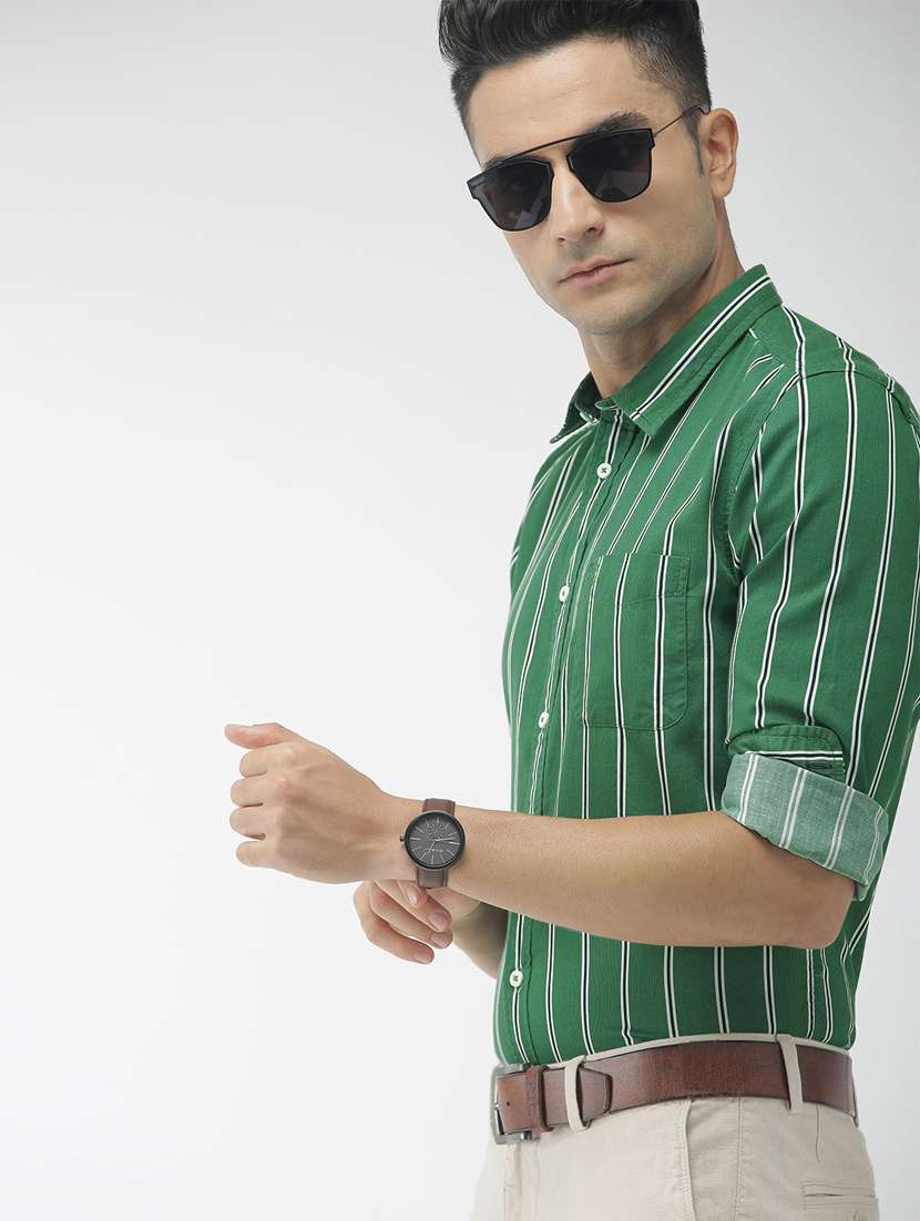 green striped casual shirt - 17716718 - Standard Image - 1