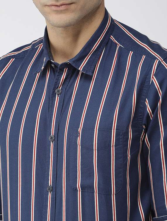blue striped casual shirt - 17716719 - Standard Image - 4