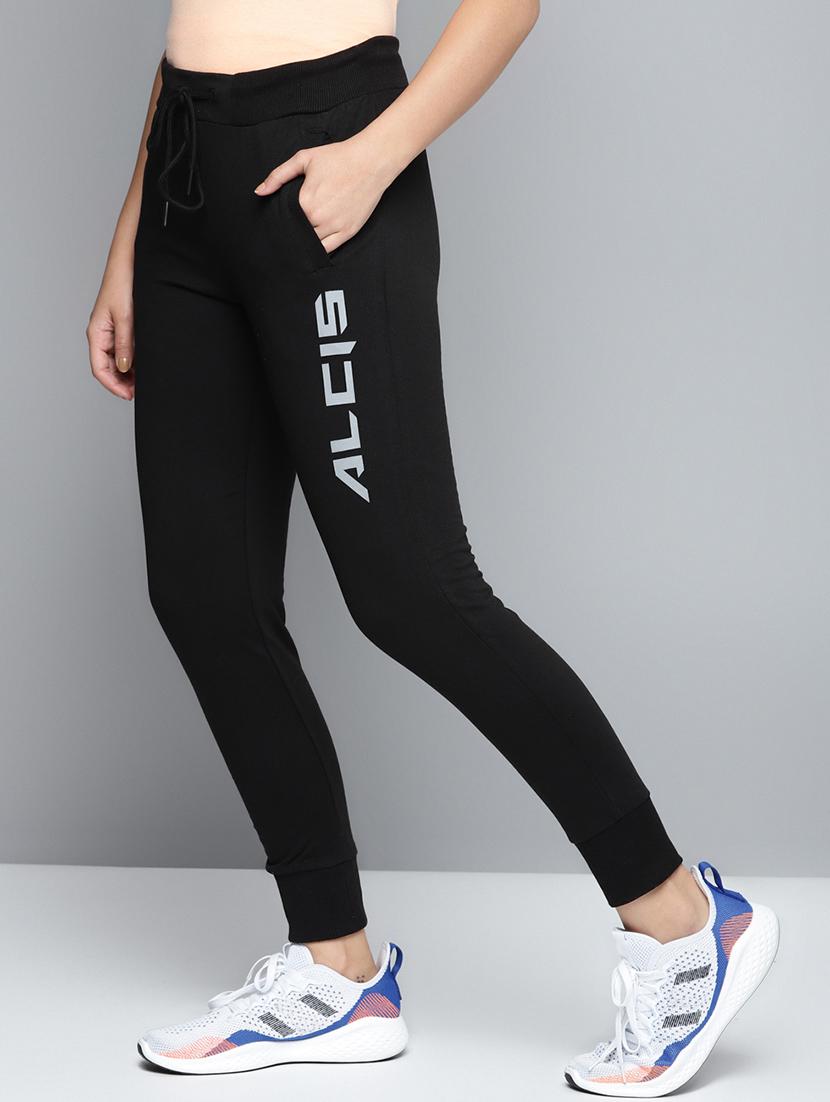 high rise solid track pants - 17718715 - Standard Image - 1