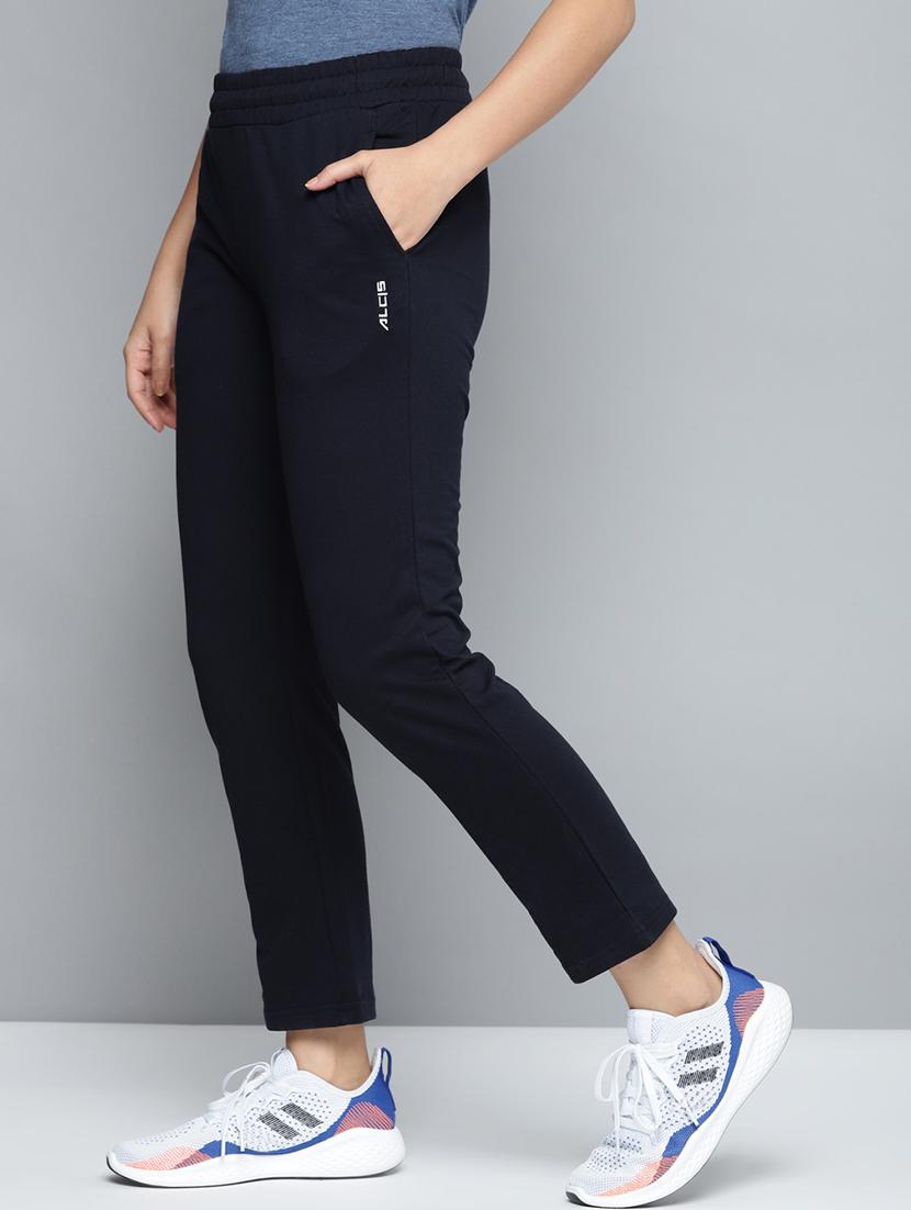 high rise solid track pants - 17718718 - Standard Image - 1