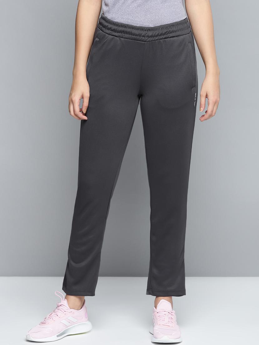 high rise solid track pant