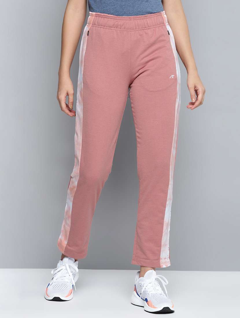 high rise solid track pant