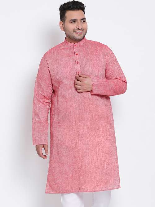 plus size pink solid long kurta - 17718882 -  Standard Image - 0