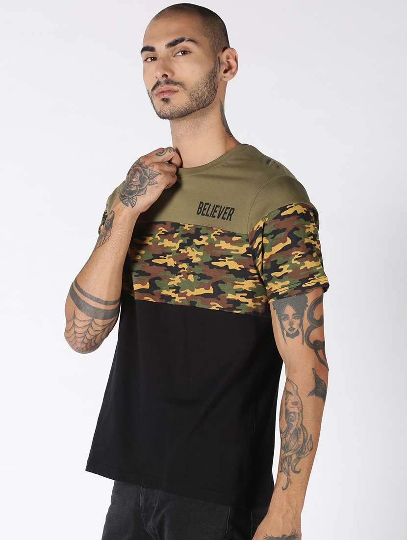 multi colored camouflage t-shirt - 17719350 -  Standard Image - 1