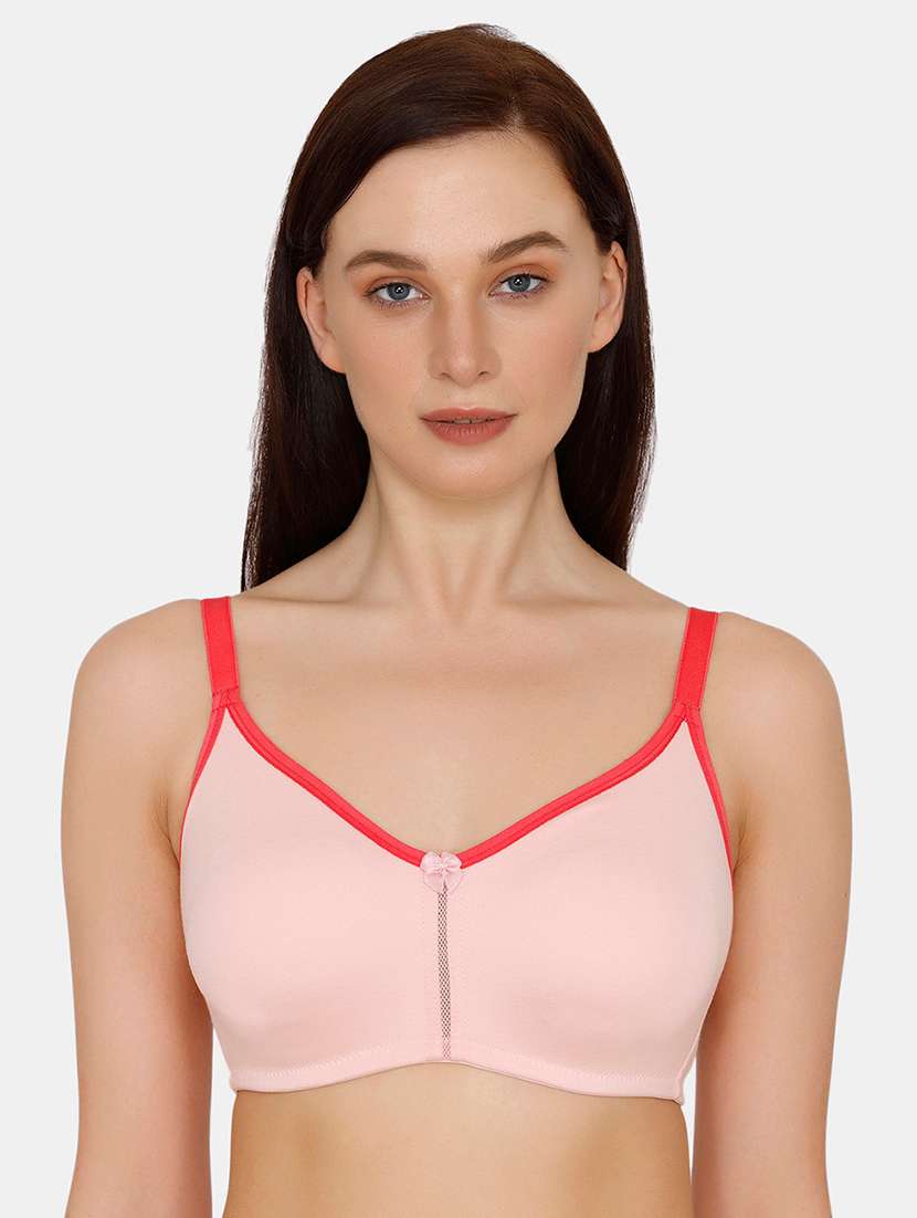 pink contrast detail t-shirt bra