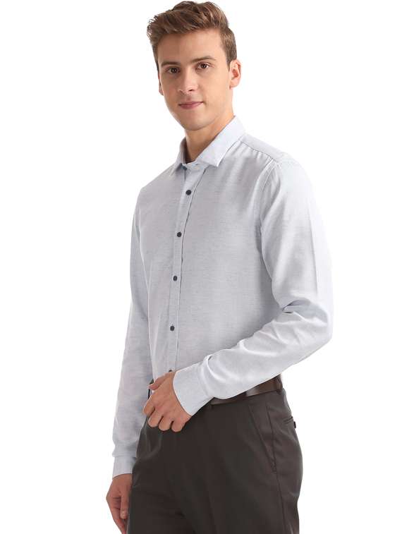 light blue solid formal shirt - 17727558 -  Standard Image - 1