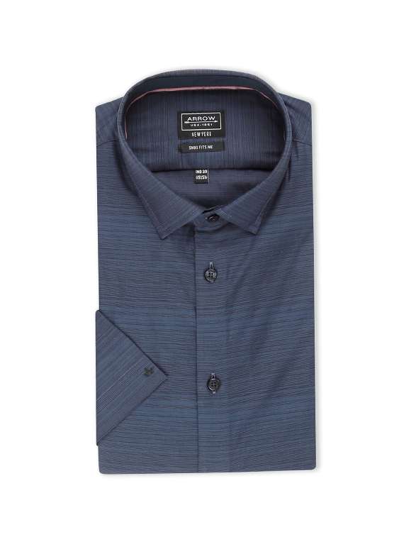 navy blue striped formal shirt - 17727586 - Standard Image - 4