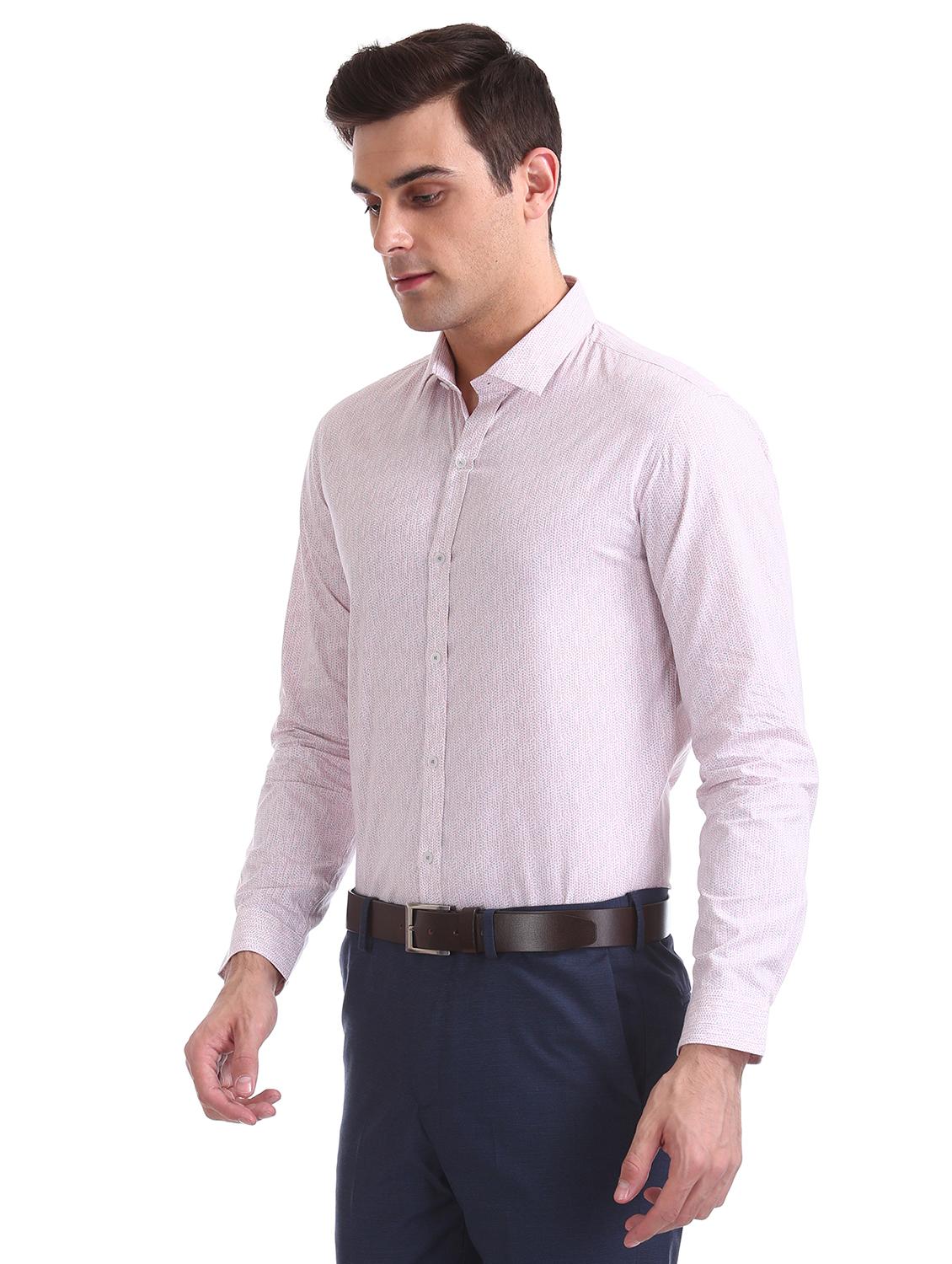pink printed formal shirt - 17727733 - Standard Image - 1