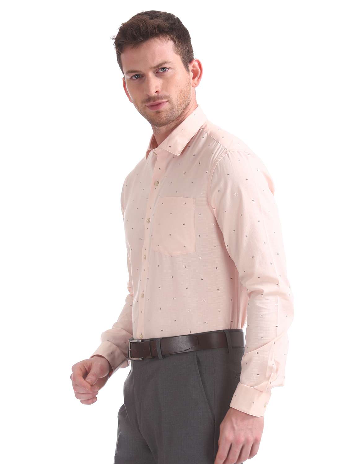 pink self design formal shirt - 17727755 -  Standard Image - 1