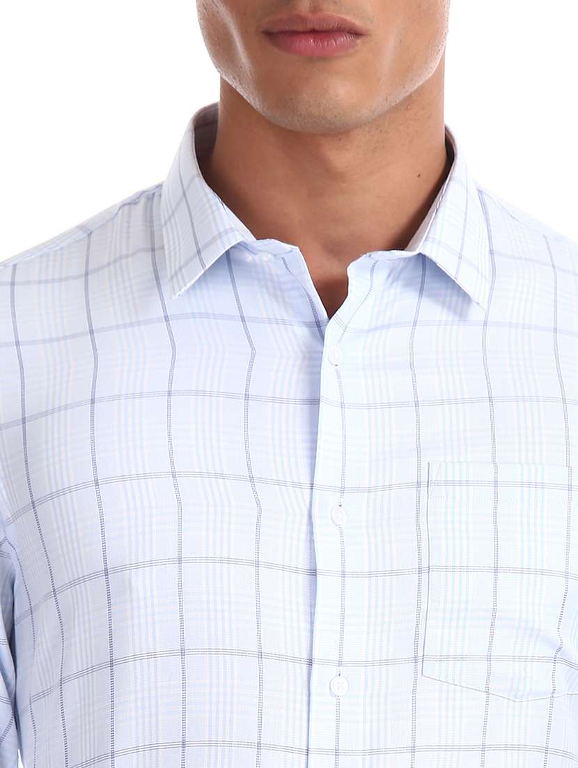 light blue checkerd formal shirt - 17727769 - Standard Image - 4