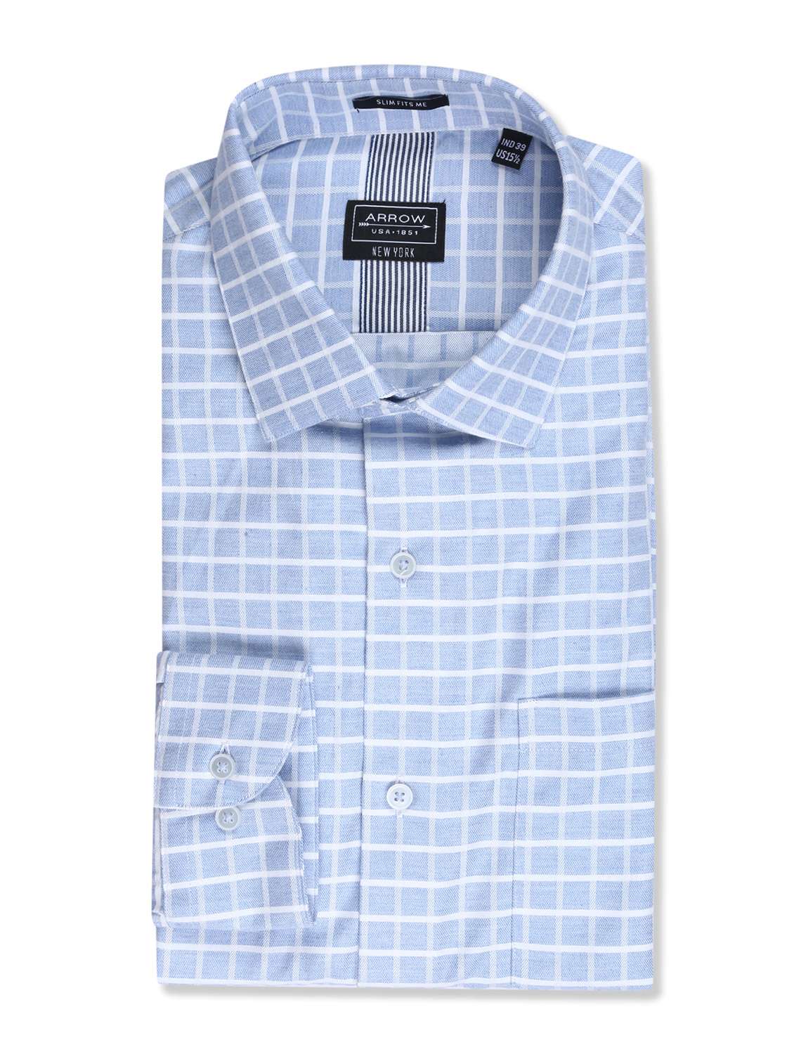 light blue checkered formal shirt - 17727774 - Standard Image - 4