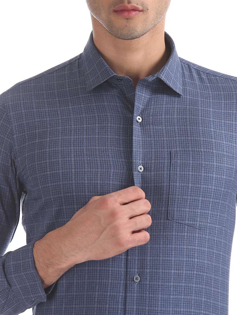blue checkered formal shirt - 17727801 -  Standard Image - 4