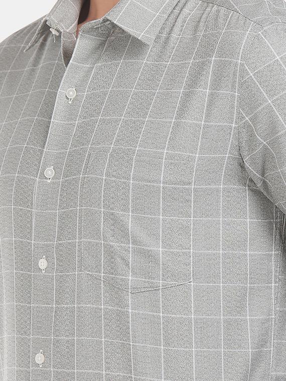 grey checkered formal shirt - 17727963 - Standard Image - 4
