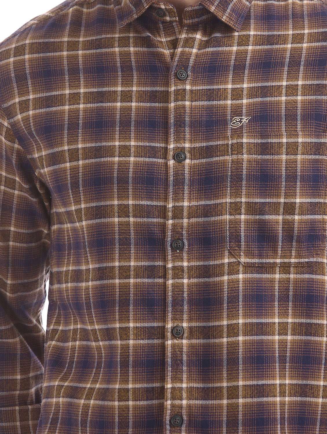 brown checkered casual shirt - 17728141 -  Standard Image - 4