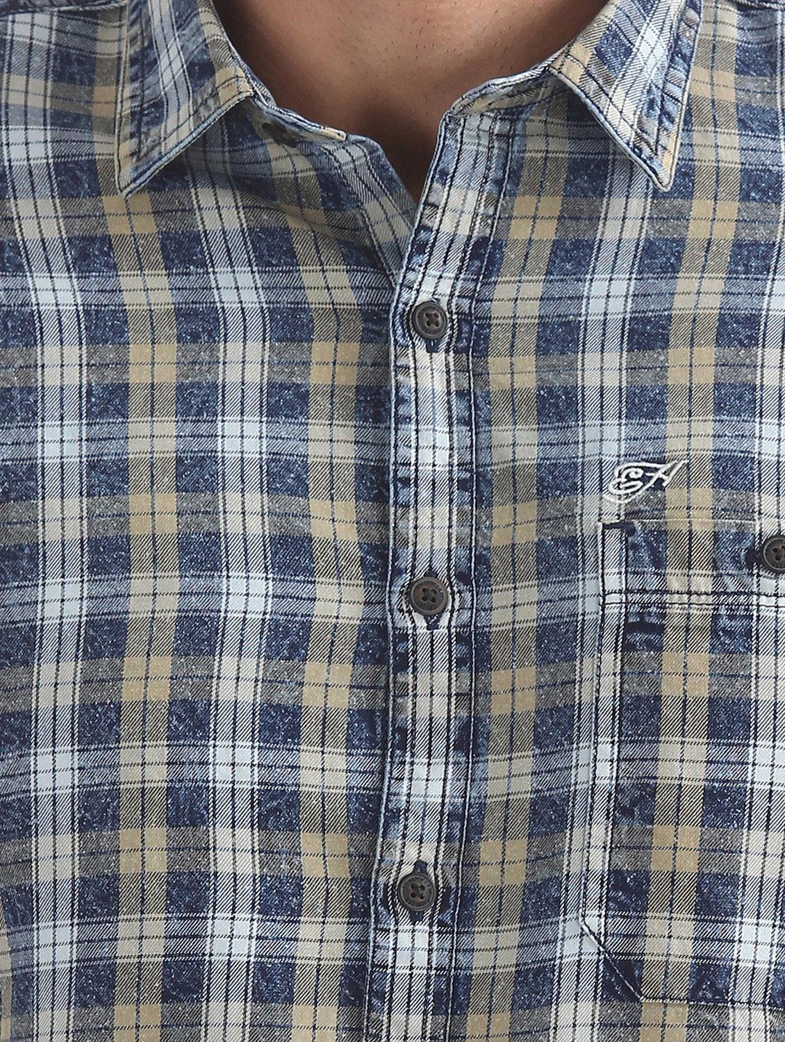 blue checkered casual shirt - 17728148 - Standard Image - 4