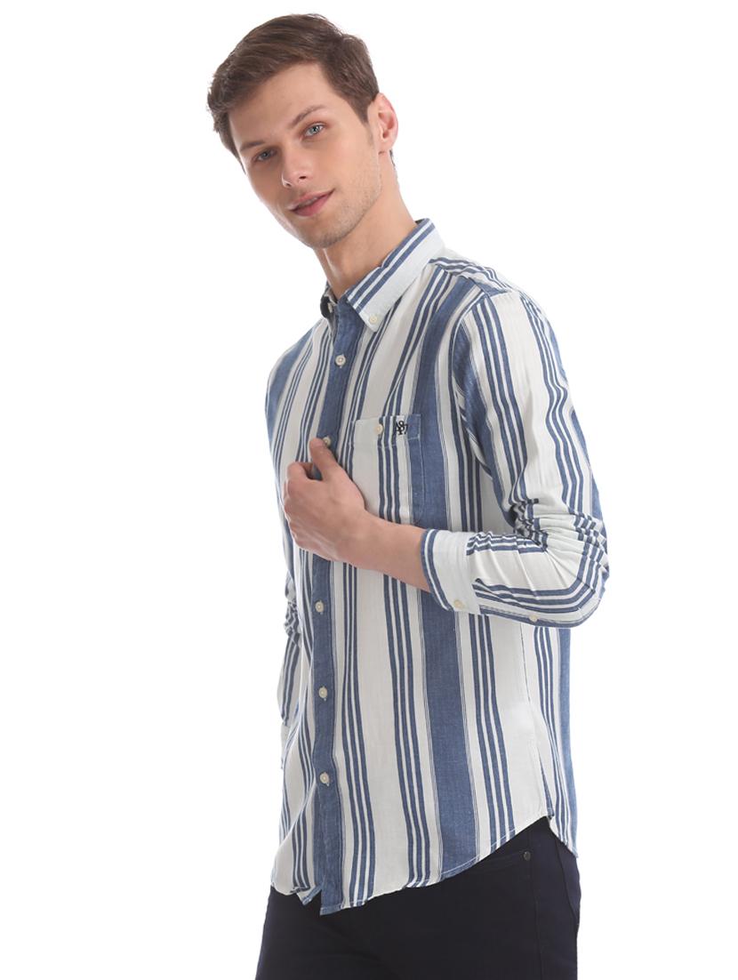 blue striped casual shirt - 17728700 -  Standard Image - 1