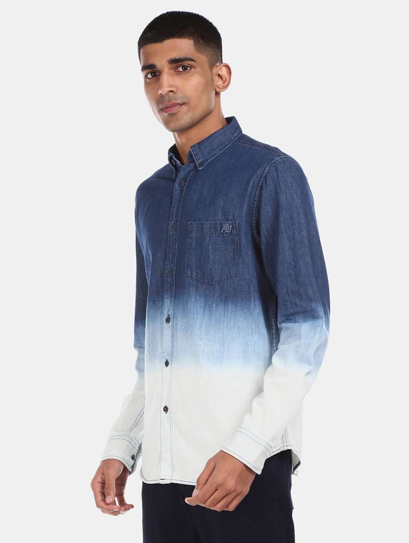 blue ombre casual shirt - 17728728 -  Standard Image - 1
