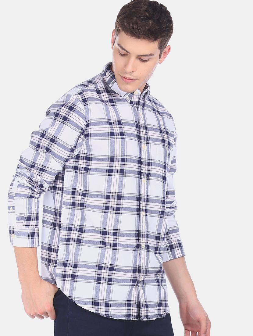 blue checkered casual shirt - 17728749 - Standard Image - 1