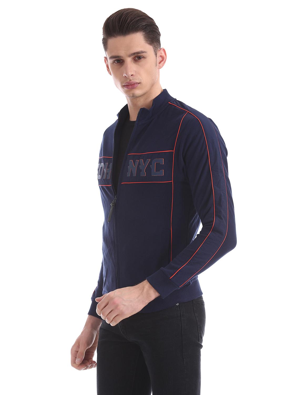 navy blue printed sweatshirt - 17728862 - Standard Image - 1