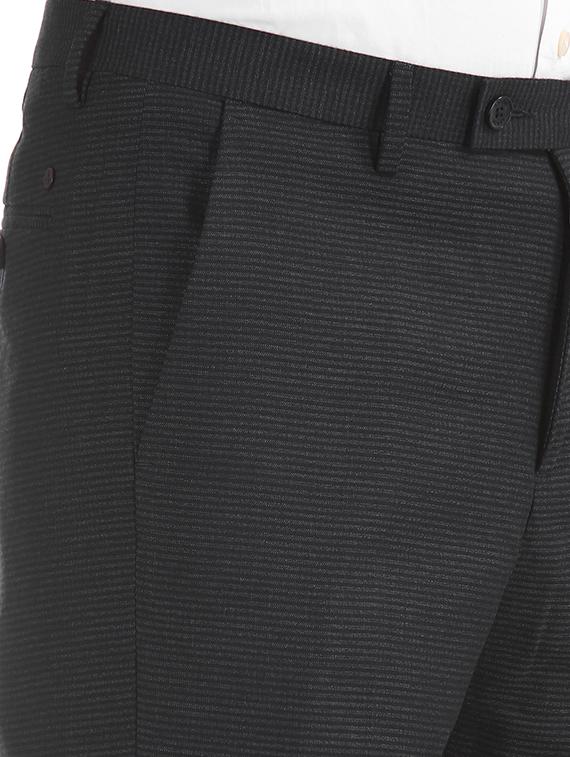 black striped flat front formal trouser - 17730998 - Standard Image - 4