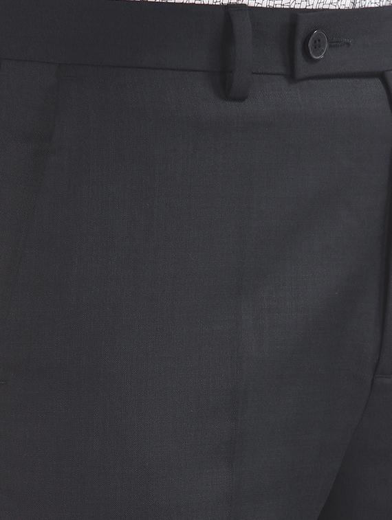 navy blue solid flat front formal trouser - 17731282 - Standard Image - 4