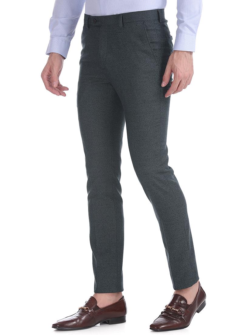 grey textured flat front formal trouser - 17731320 -  Standard Image - 1