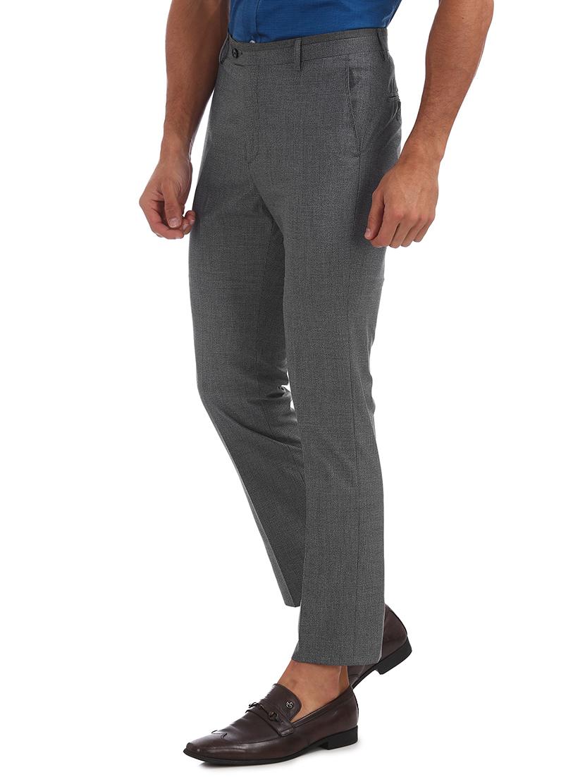 grey textured pleated formal trouser - 17731417 -  Standard Image - 1