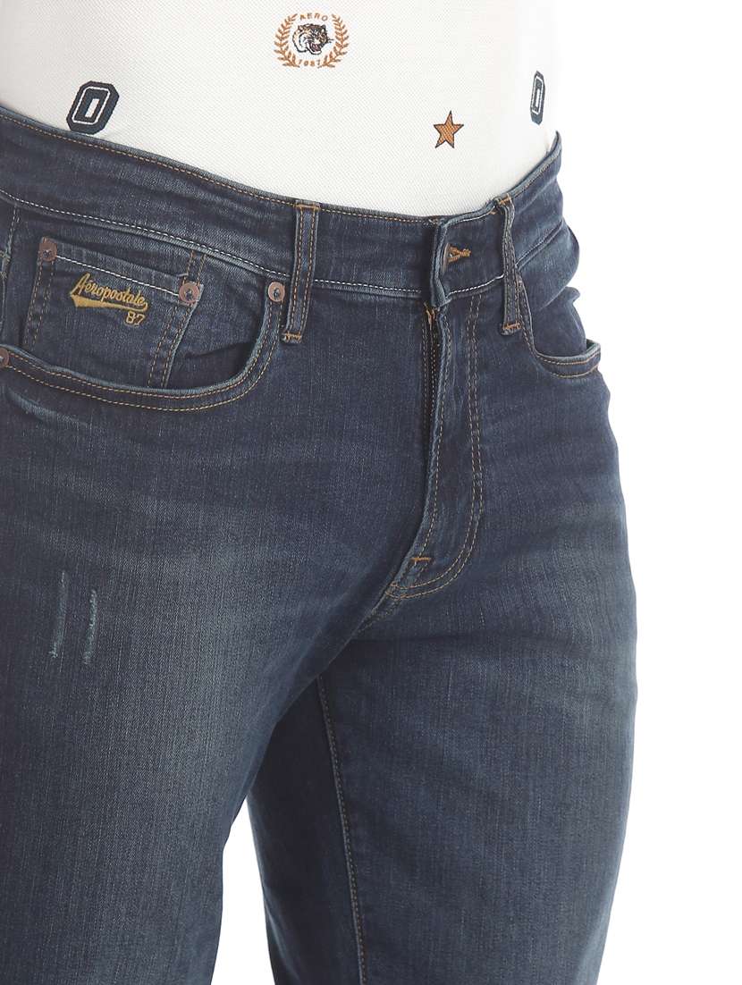 blue light washed ripped denim jeans - 17731515 -  Standard Image - 4