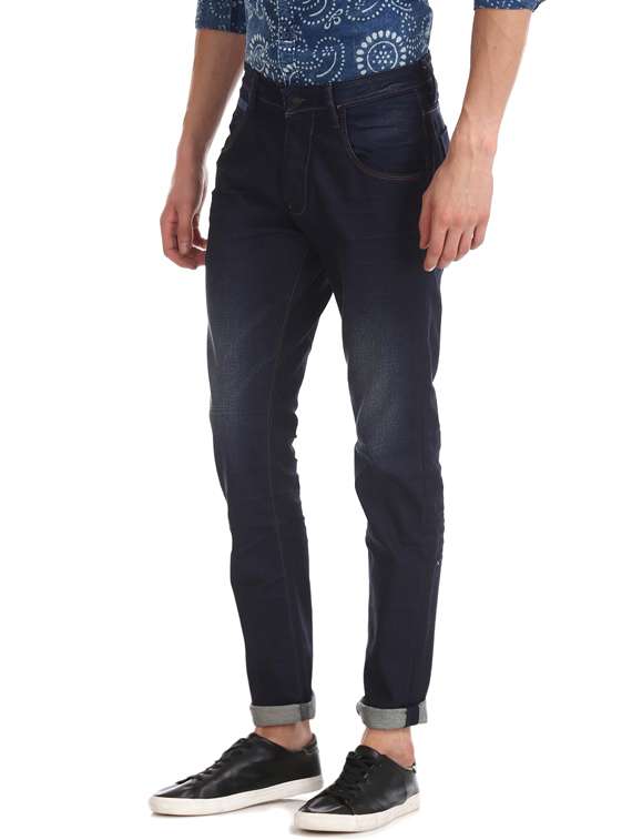 blue light washed denim jeans - 17731771 - Standard Image - 1