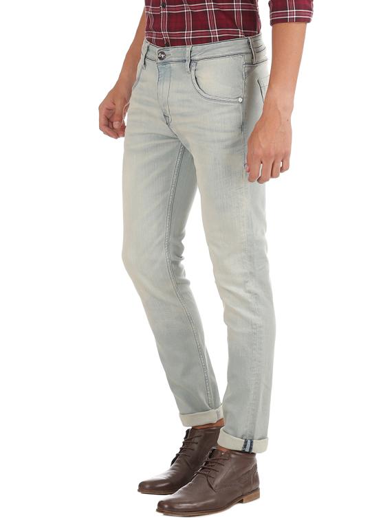blue heavy washed denim jeans - 17731800 - Standard Image - 1