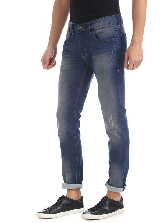 blue light washed denim jeans - 17731927 - Standard Image - 1