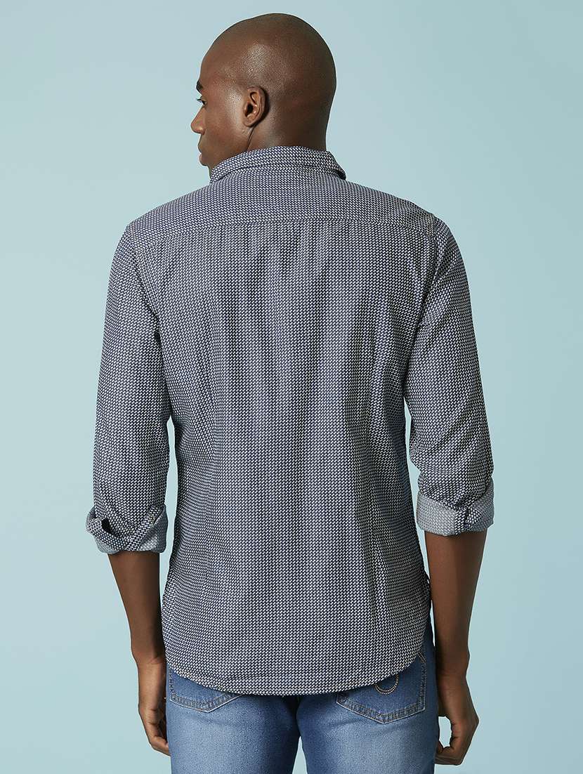 blue printed casual shirt - 17732202 -  Standard Image - 4