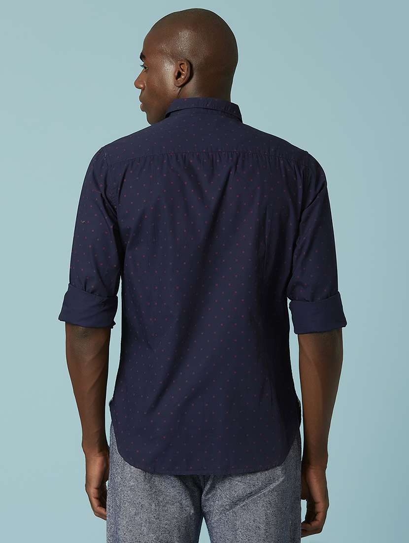 navy blue printed casual shirt - 17732209 -  Standard Image - 4