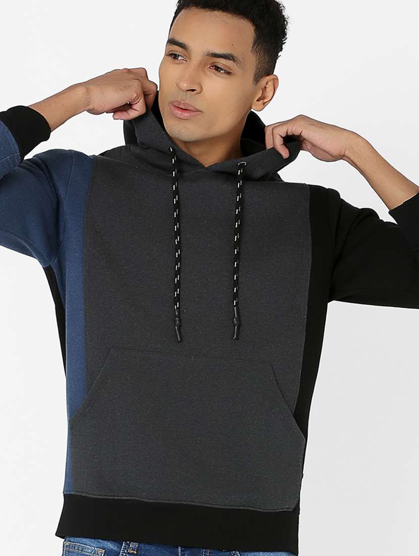 grey color block sweatshirt - 17732288 -  Standard Image - 4