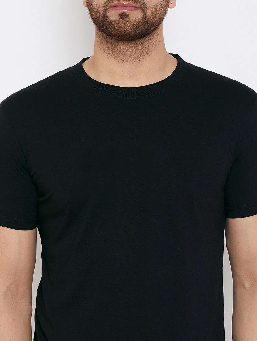 black solid t-shirt - 17733117 - Standard Image - 4