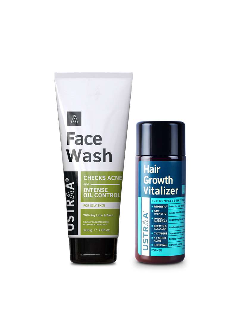 ustraa hair growth vitalizer - 100ml and ustraa face wash oily skin - 200g - 17733136 - Zoom Image - 0