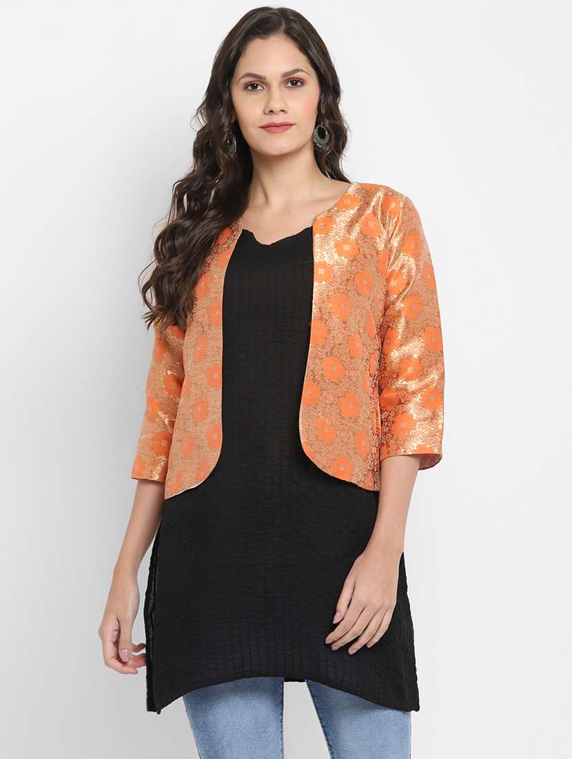 orange silk blend jacket