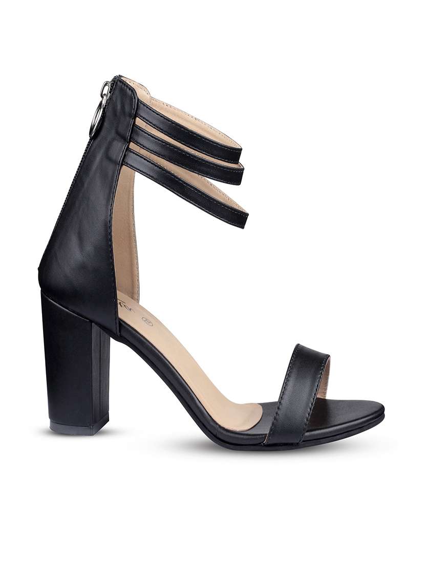 black synthetic closed back sandals - 17733797 -  Standard Image - 1