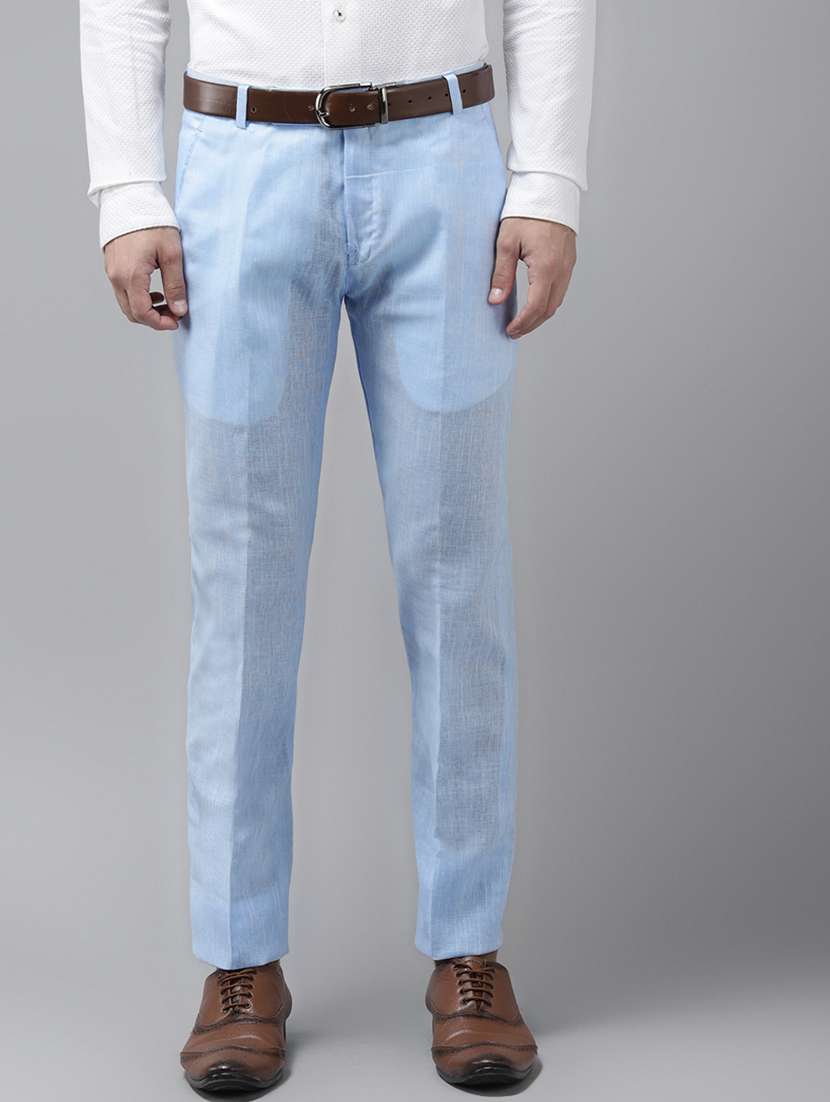 turquoise solid flat front formal trouser