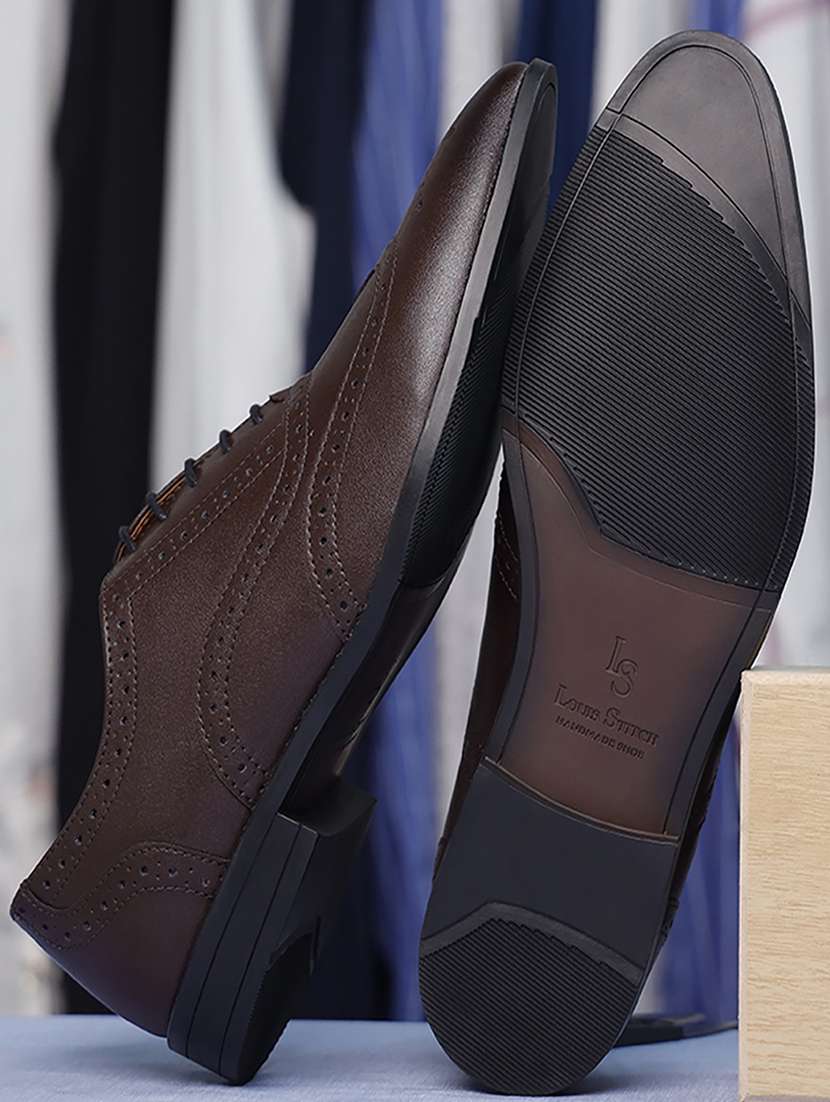 brown leather laceup brouges