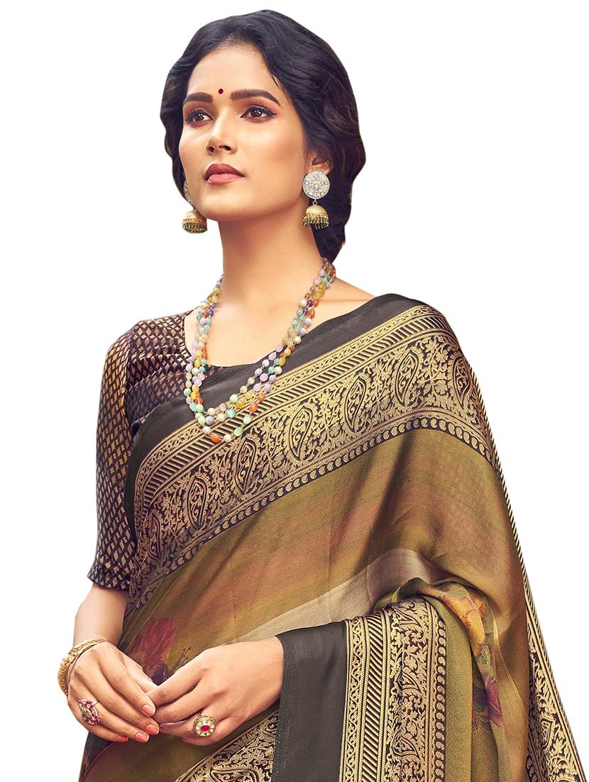 ombre printed saree with blouse - 17734588 - Standard Image - 1